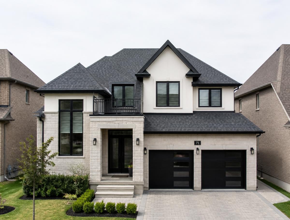Sample photograph of a modern Ontario home with a new dark shingle roof